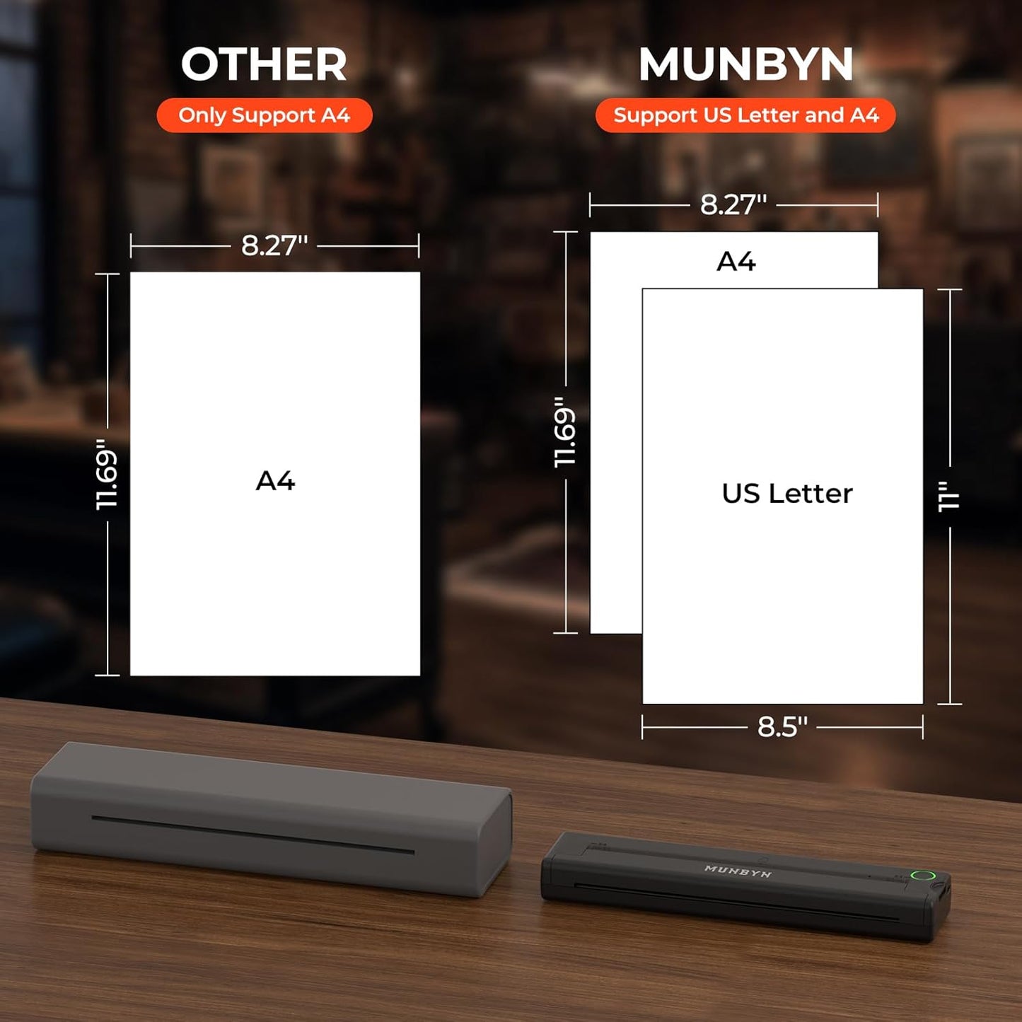 MUNBYN Tattoo Stencil Printer ITP05, Wireless Thermal Tattoo Printer with 10 Transfer Papers, Compatible with Android and iOS Phone/Tablet & PC,