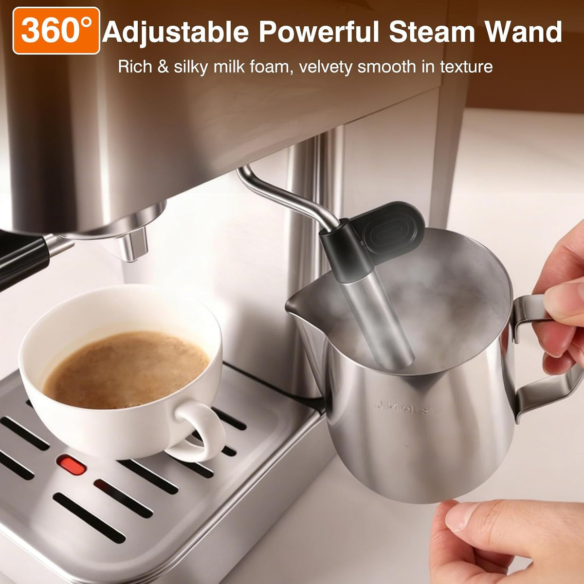 Sorgente 20 Bar Espresso Machine with Milk Frother & Latte Art Kit