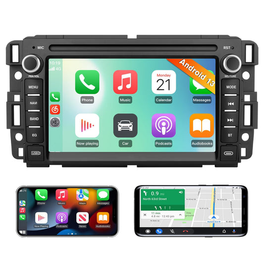 AWESAFE 4Core 64GB Car Radio for Chevy Silverado Tahoe GMC Sierra Yukon 2007-2013, 7 Inch Touch Screen Head Unit with Android System Support CarPlay Android Auto AM FM Bluetooth DSP