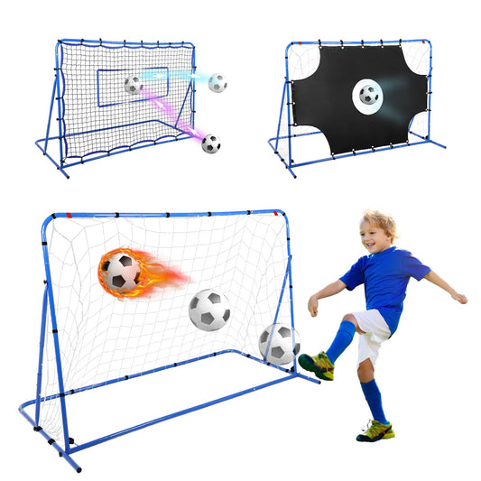 FAHKNS Three Modes of Soccer Goal, Target Net and Rebound Net, Precision Training, Tear-Resistant, Corner Kick Training, Suitable for Children and Teenagers Control (6x4FT)