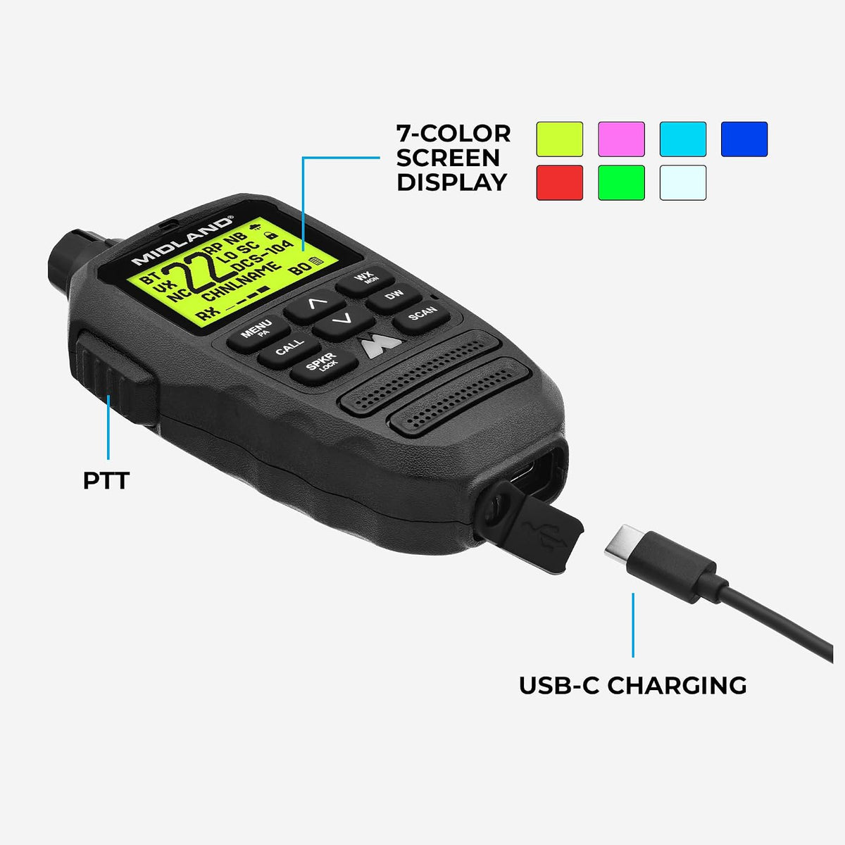 Midland MXT295 15W MicroMobile GMRS Two-Way Radio with Bluetooth Mic