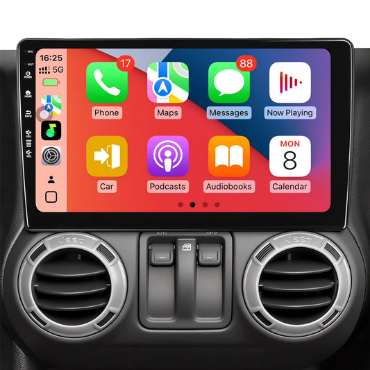 2+64G Car Radio for Jeep Wrangler JK 2007-2018 Dodge Ram 1500 2500 2009-2012,10 Inch Android 13 Touch screen Head Unit with Wireless CarPlay & Android Auto,GPS Navigation,HD Backup Camera (2Ram 64Rom)