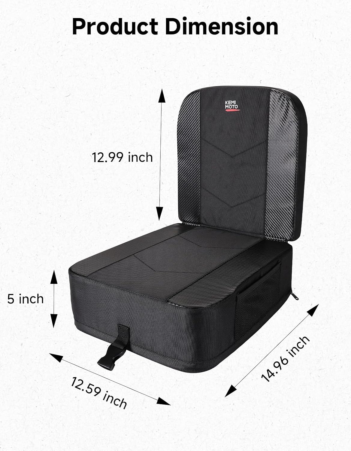 KEMIMOTO UTV Seat Cushion for Smaller Riders, Universal Harness Fit, High-Density Foam 5" Cushion for Stock and Aftermarket UTV Seats