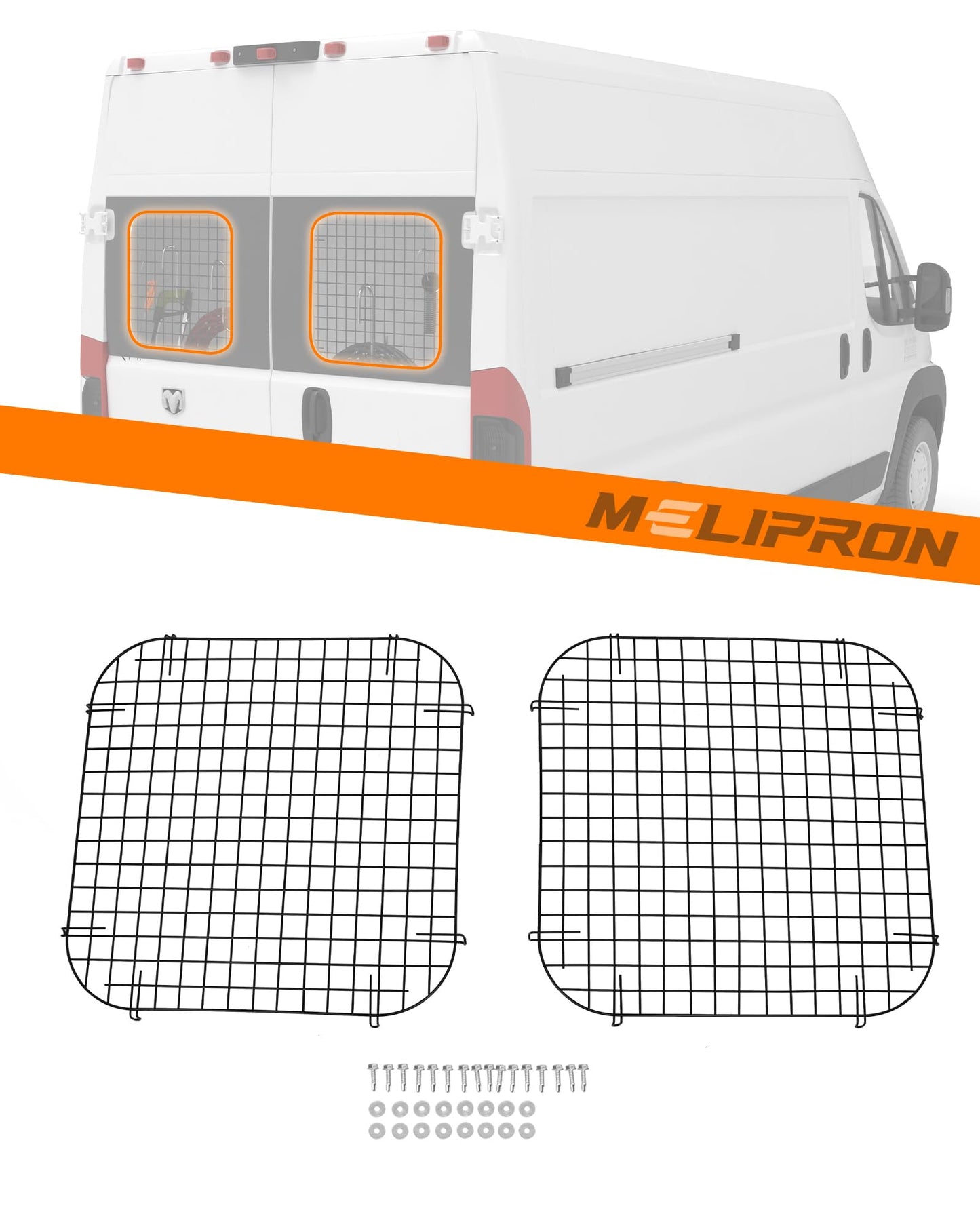 Rear Window Security Screens Fit for RAM ProMaster High Roof Cargo Van Safety Screens 2PCS Steel Mesh Window Screen