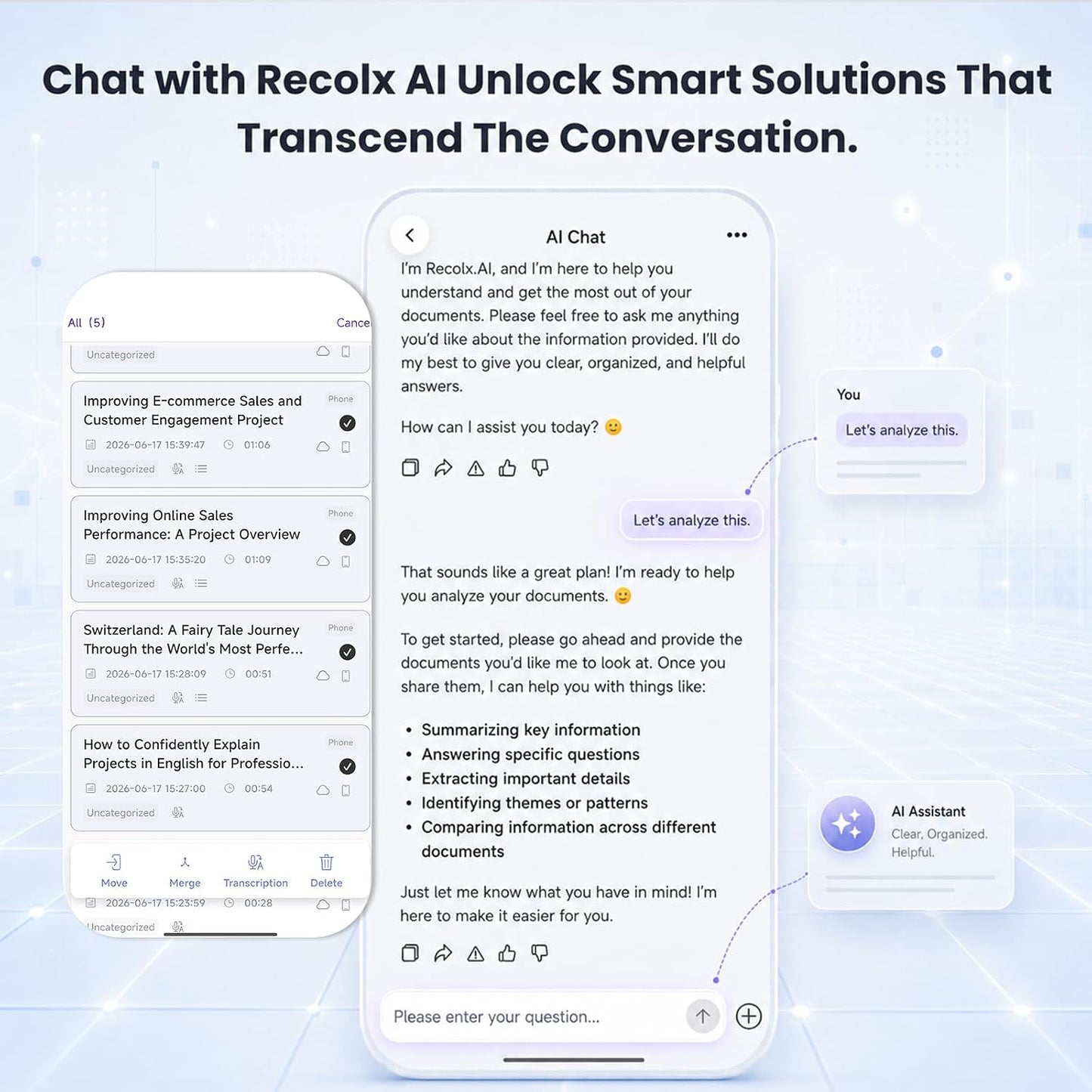 Recolx AI Meeting Voice Recorder, AI Taking Device and Meeting Recorder