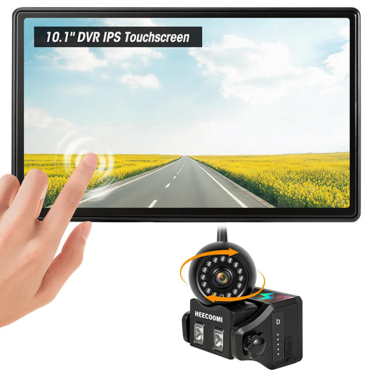 360° Solar Magnetic Backup Camera System for Trailer Camper Truck, 10.01" Touchscreen & 10000mAh Rechargeable Battery, Single Camera, ART11
