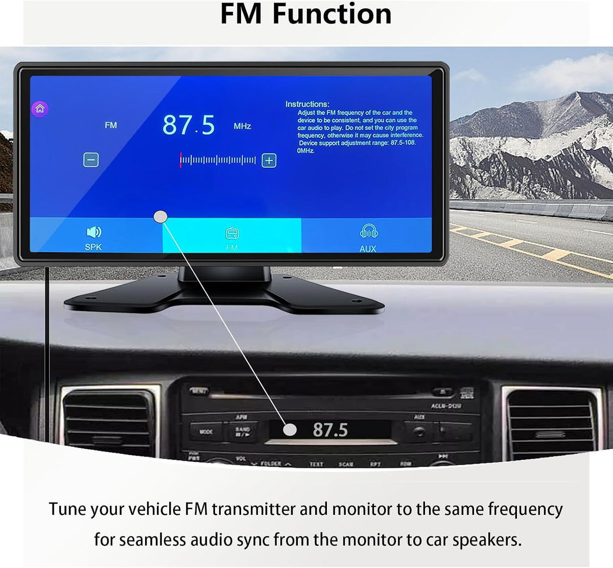 RV Backup Camera System with CarPlay & Android Auto, RVInWest 10.36" Touchable Monitor with Mirror Link DVR Recording + 4 AHD 1080P IP69K Waterproof Night Vision Camera for RV Truck Trailer Bus