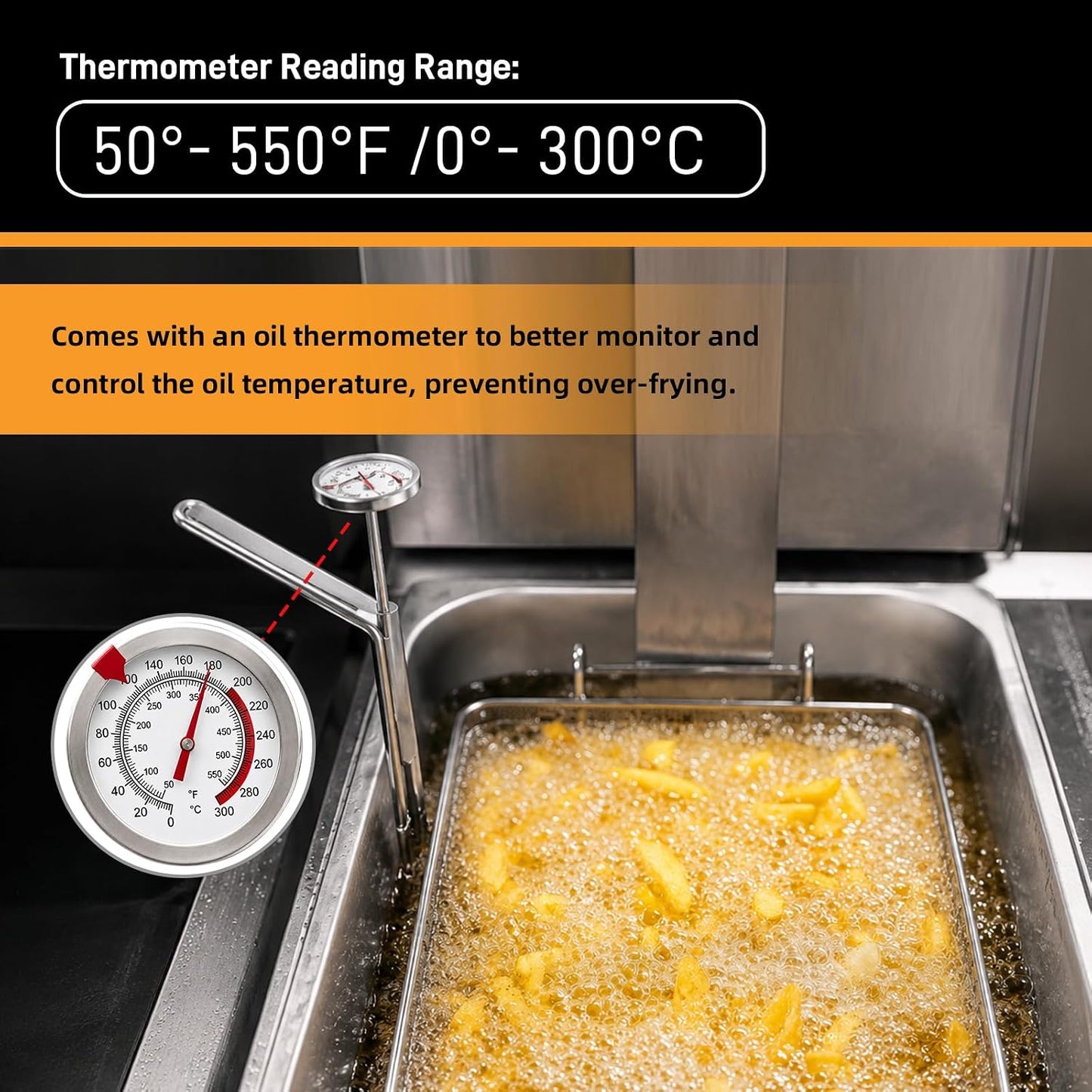 AF45 Commercial Deep Fryer Filter with 550 Micron Filter Screen, 13.75" x 13.75" 304 Stainless Steel Fryer Mesh Filter for Commercial Kitchens & Restaurants