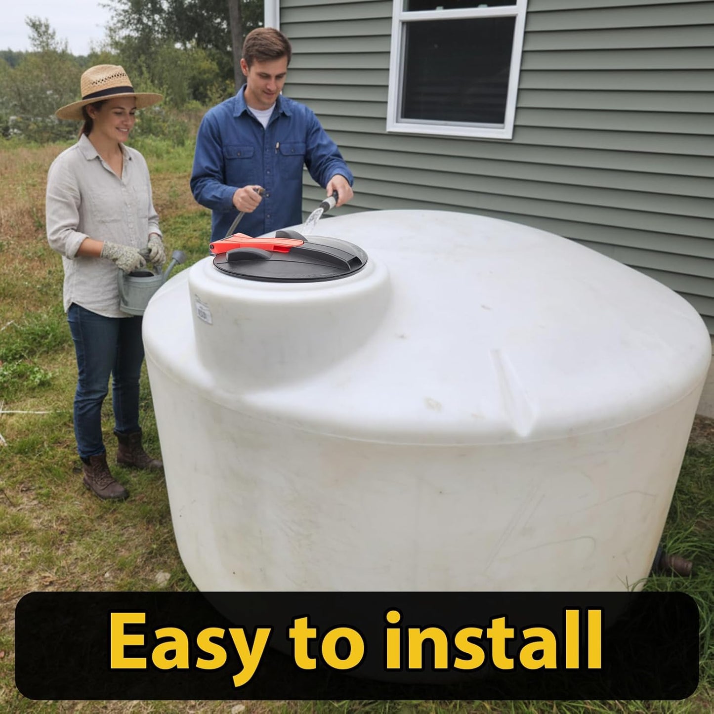 1 Set 16 Inch Threaded Vented Tank Lid and Ring Assembly with Seal Gasket Polypropylene Breather Vent Water Tank Lid Accessory for Replace