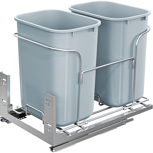 Sliding Trash and Recycle Bin Holder