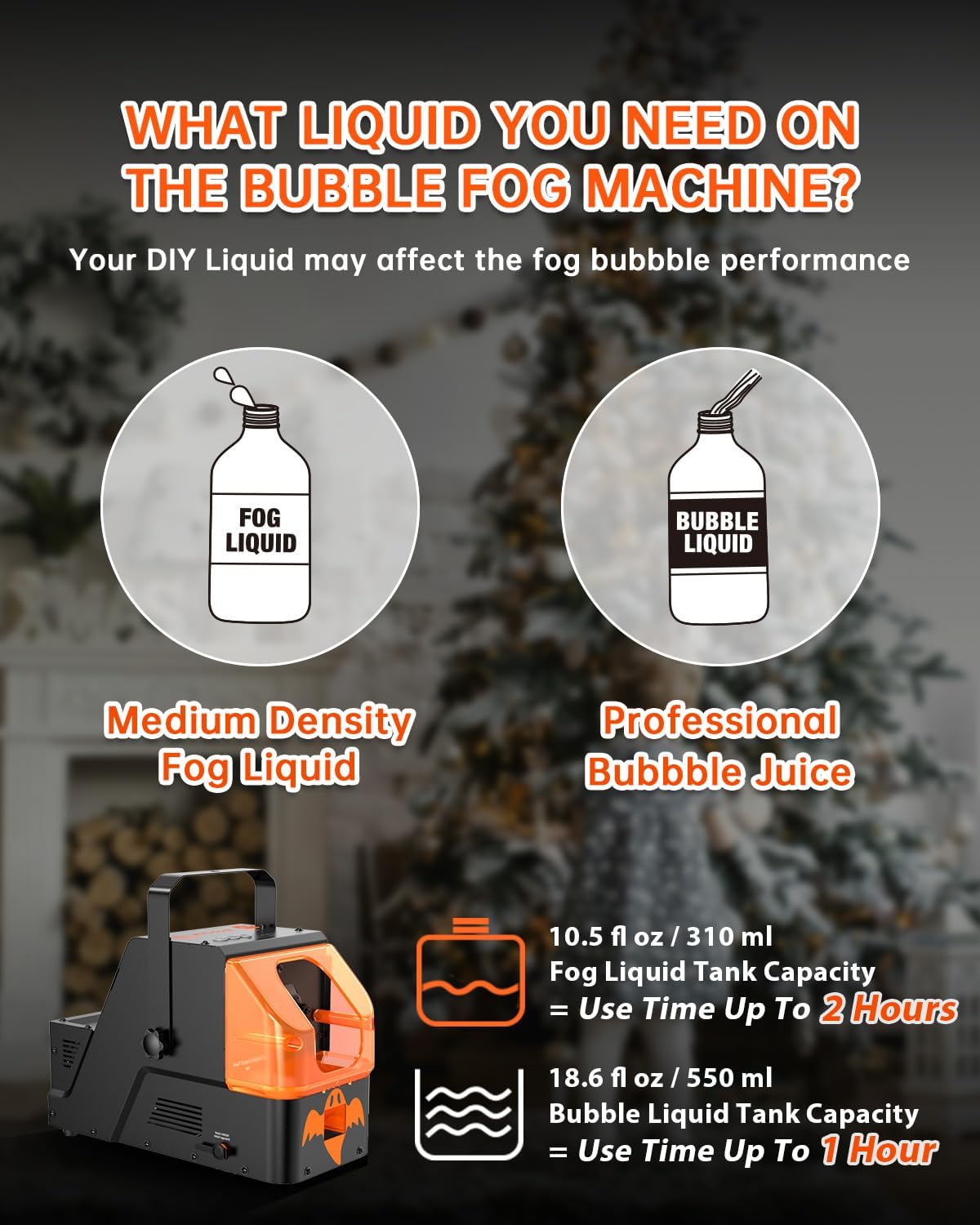Bubble Fog Machine, Wooye 3-in-1 Smoke Bubble Machine w/Remote Control