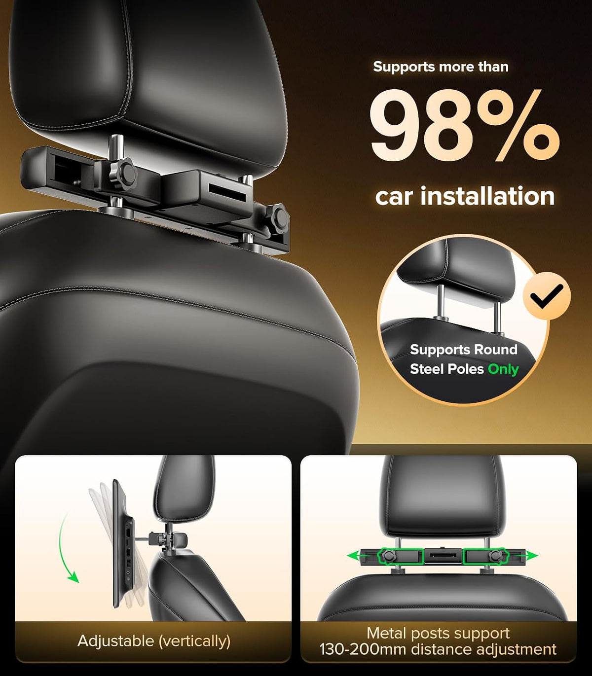 13.5" Android 13 Car Headrest Monitor 64GB Rear TV