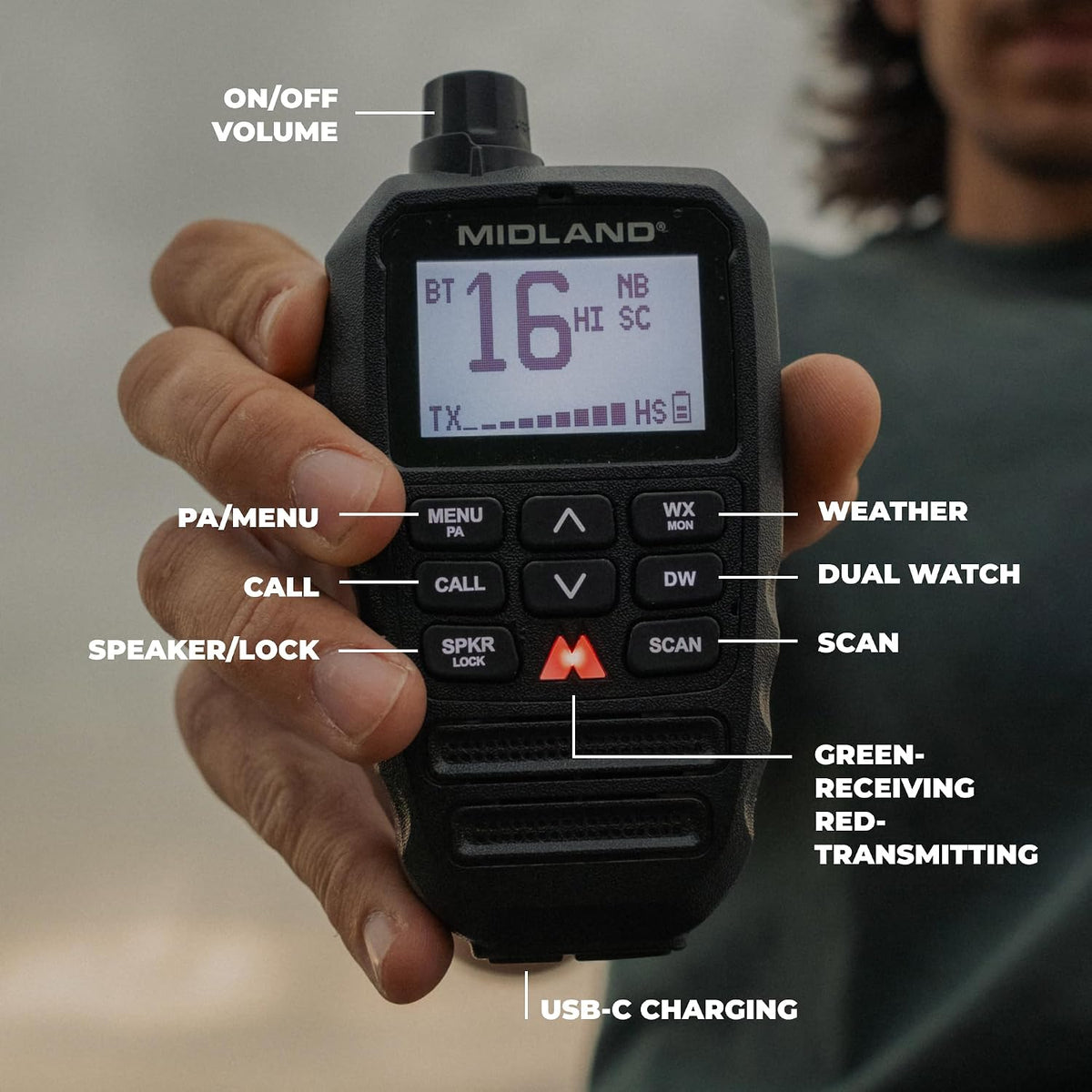 Midland MXT295 15W MicroMobile GMRS Two-Way Radio with Bluetooth Mic