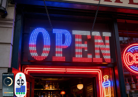 LED Open Signs for Business, 30"x10" Large Dimmable Open Sign