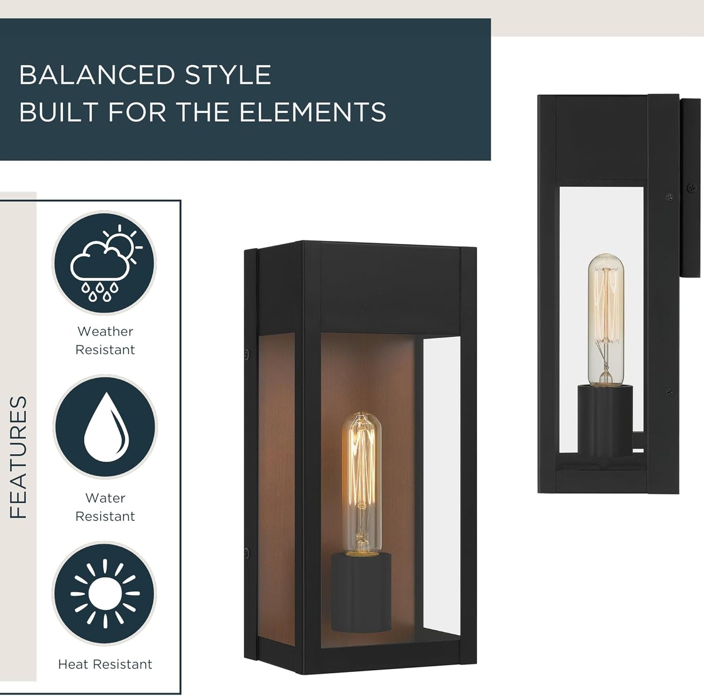Maren Outdoor Wall Lantern, 13 Inch 1-Light Coastal Armour Matte Black Wall Sconce, Industrial Light Fixture, 100W Base Bulb, Outside Lights for Patio, Porch, Front Door or Backyard 13" Height
