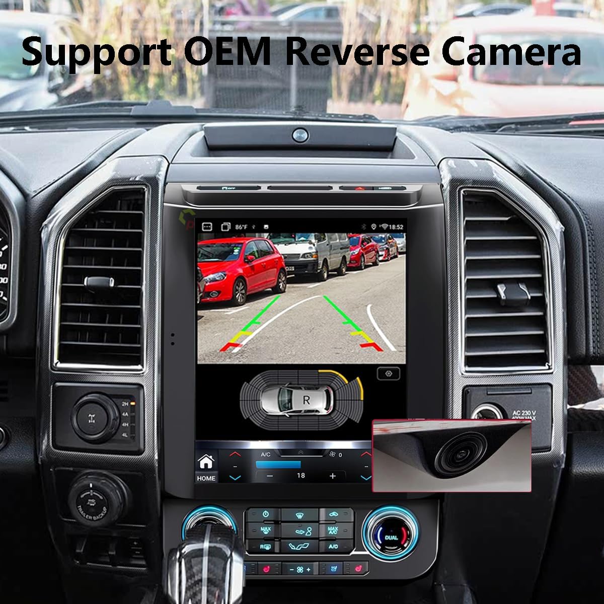 Upgrade Car Radio for Ford F150 2015-2021 Car Radio Android 14 Stereo Replacement 12.1 inch Touch Screen 8core CPU Tesla Vertical Screen Style with Wireless Carplay & Android Auto, DSP, 5G,WiFi 15-21 4GB+32GB