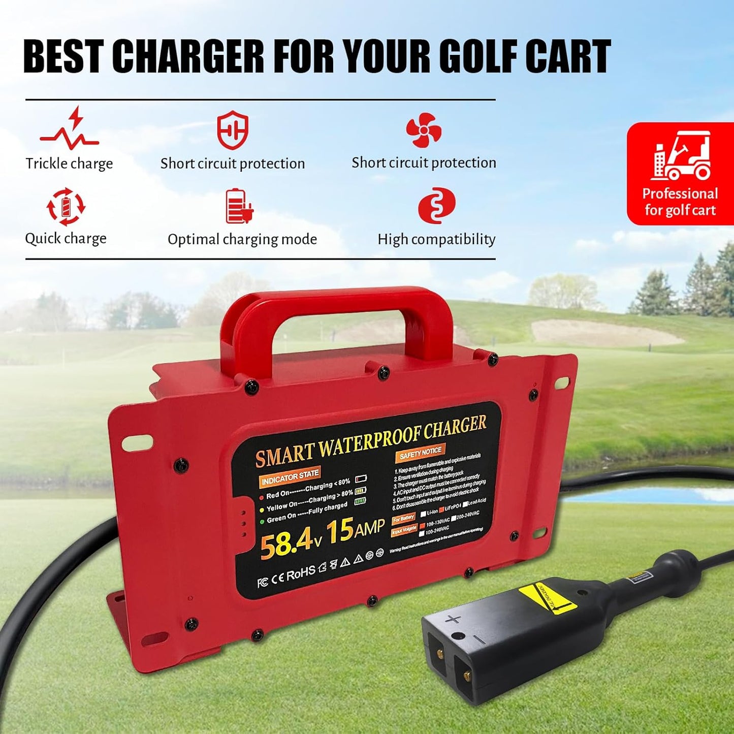 58.4v 15amp 900W Golf Cart Battery Charger