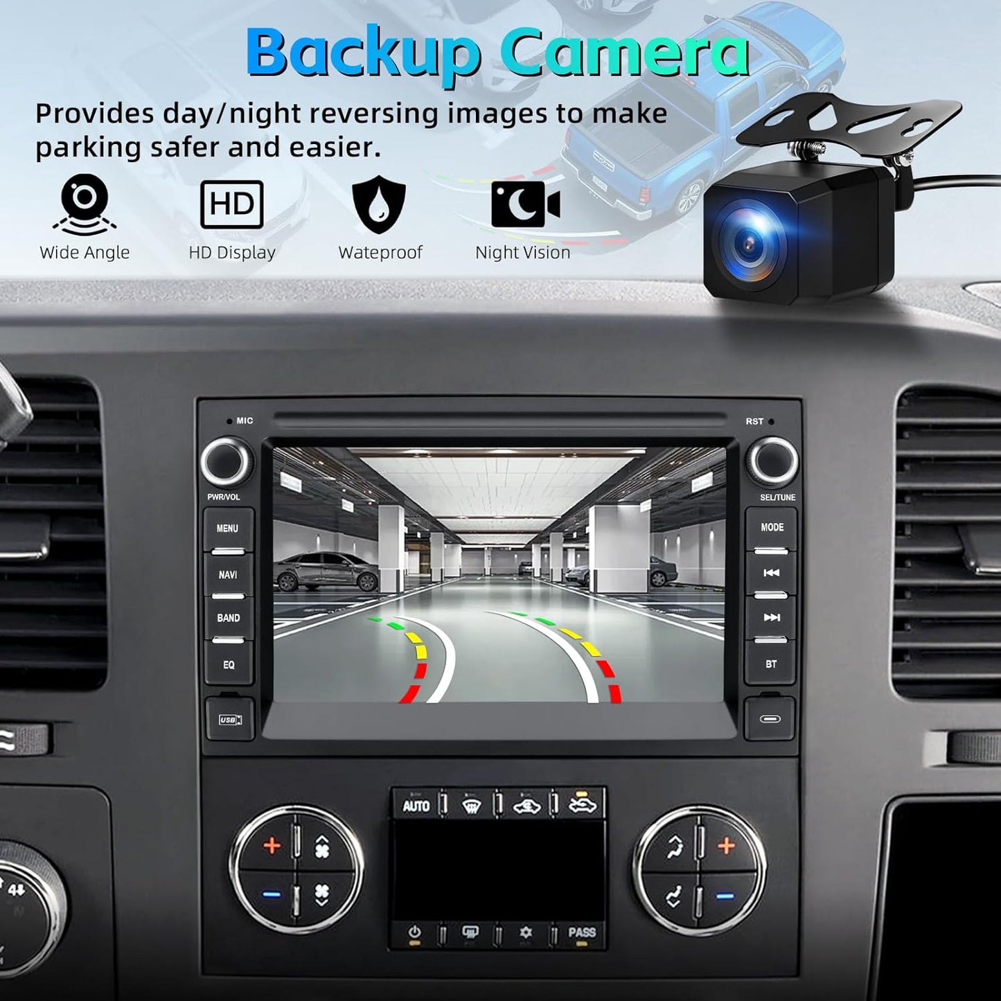 Car Stereo Radio for Chevy Silverado 2007-2013 GMC Sierra Yukon Buick,Android 15 Silverado Radio Replacement with CarPlay Android Auto Backup Camera