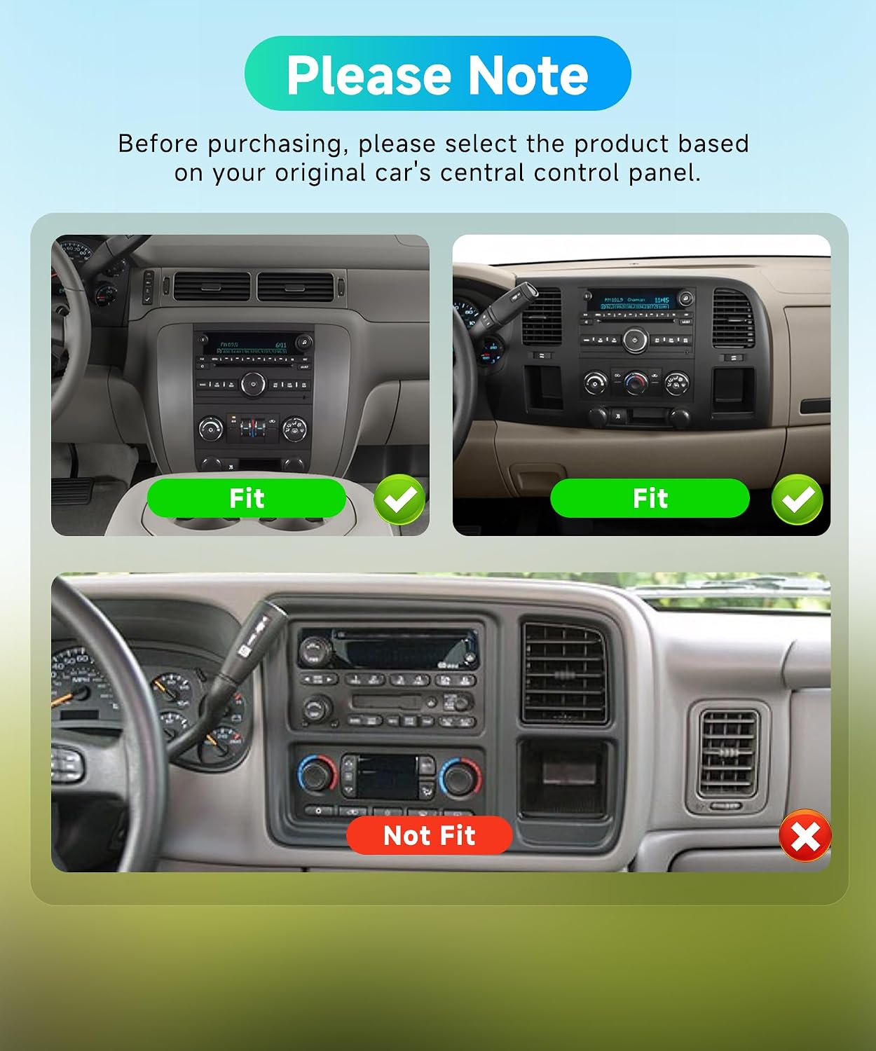 Rimoody 4g+64g 10.1'' Android 15 Car Stereo for Chevy Silverado/Tahoe/Suburban/Avalanche and GMC Sierra/Yukon 2007-2014, Wireless Carplay Andorid auto, 5G-WiFi, HD Touch Screen GPS