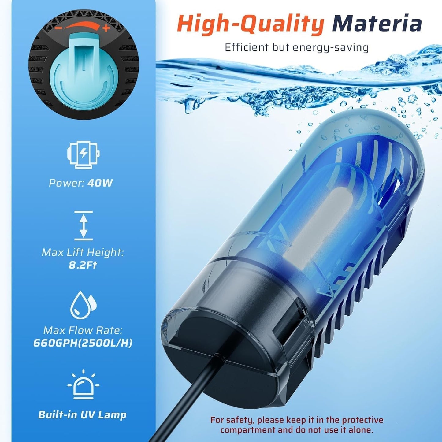 Antfraer Pond Filter with U-V Clarifier, 660GPH Pond Pump and Filter Kit & RGB LED Lights, All-in-One Submersible Pond Fountain for Outdoor Ponds, Koi Ponds, Water Gardens with Remote Control With Remote RGB Lights