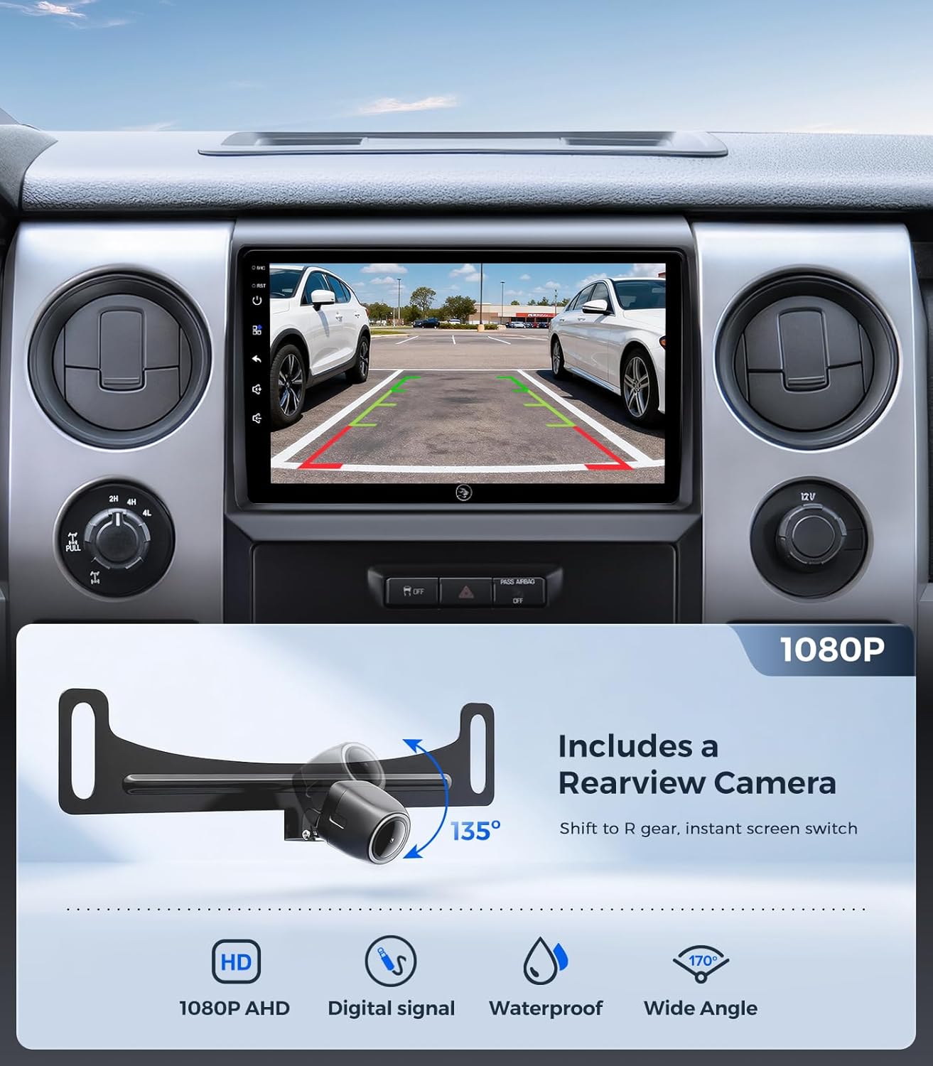 9 Inch QLED Linux Car Stereo Radio for Ford F150 2009-2012, Fast Boot Wireless CarPlay & Android Auto, Bluetooth AM/FM SWC Plug and Play