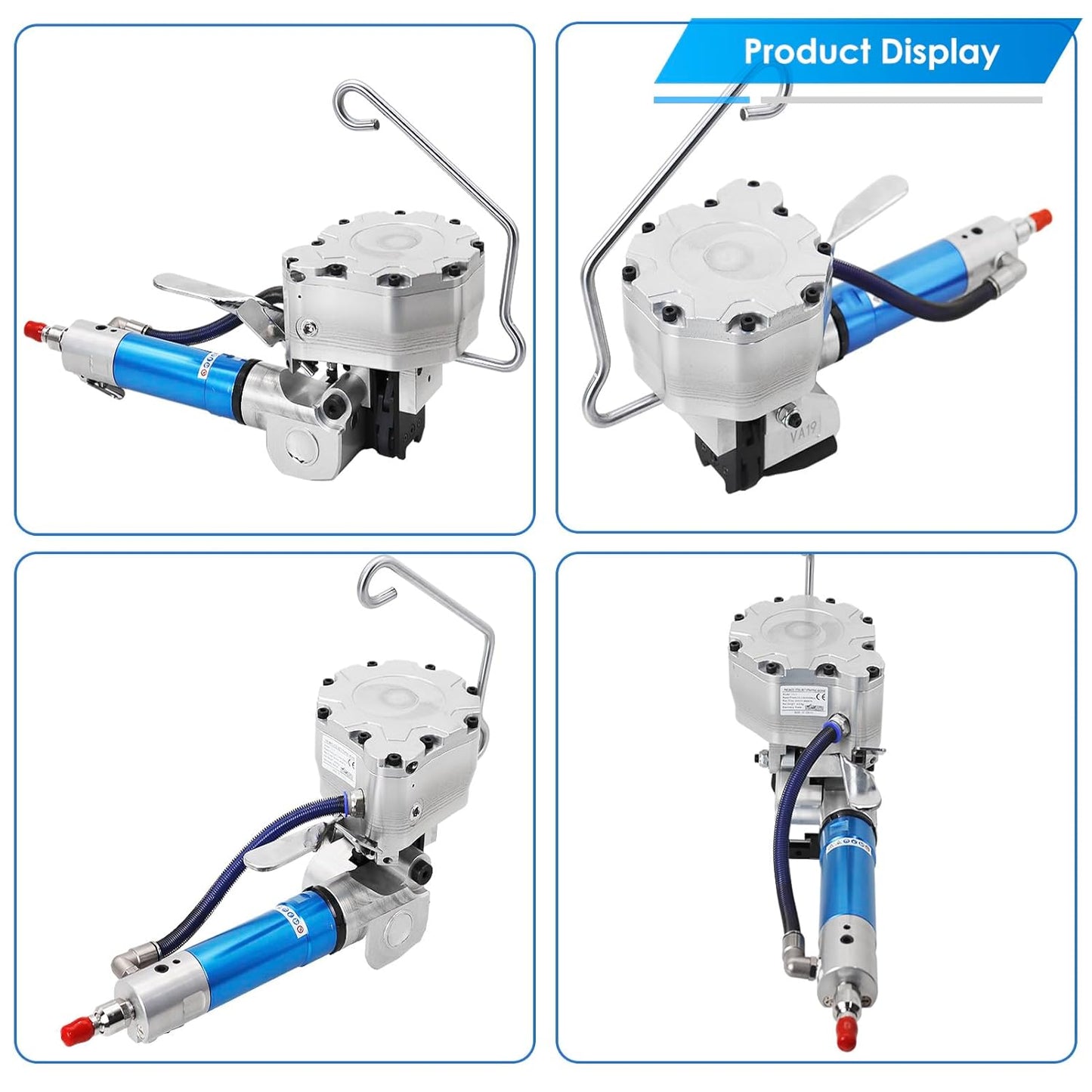 Pneumatic Steel Strapping Machine Metal Packing Banding Tool for 3/4' (19mm) Heavy Duty Sealless Bander Combination Tensioner Tools