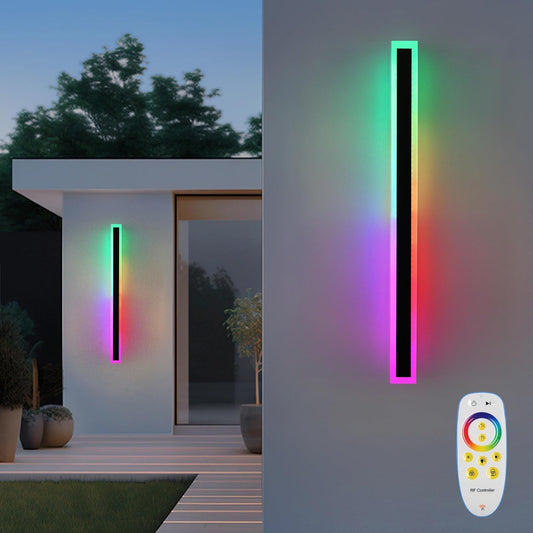 2-Pack 40in Long Outdoor Modern LED Wall Light, 30W IP65 Waterproof Warm/RGB LED Wall Mount Lighting Fixture