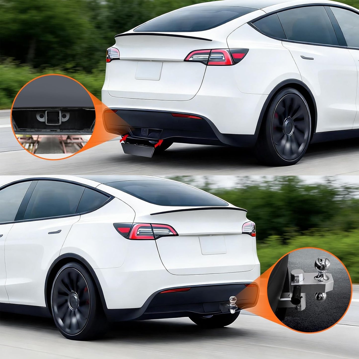 Tesla Model Y Tow Hitch Upgraded Fit for 2020–2026 Model Y, 2 Inch Rear Tow Hitch Receiver Adapter, Powder Coated Steel, Bolt-On Installation, Not for Model 3 S X