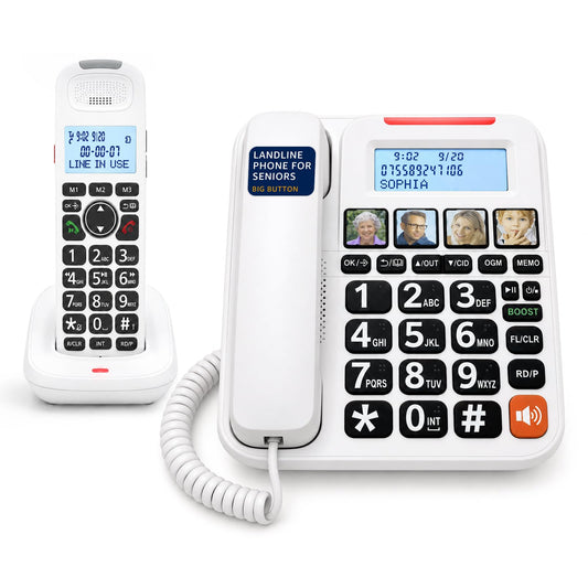 Uvital Corded/Cordless Phone with Answering Machine, Phones for Seniors