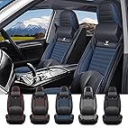 AXGF Car Seat Covers Custom Fit for Ford Ranger 2019-2025- Breathable Leather Cushion Cooling Luxury Front Set, Anti-Slip & Premium Design (Black Blue)