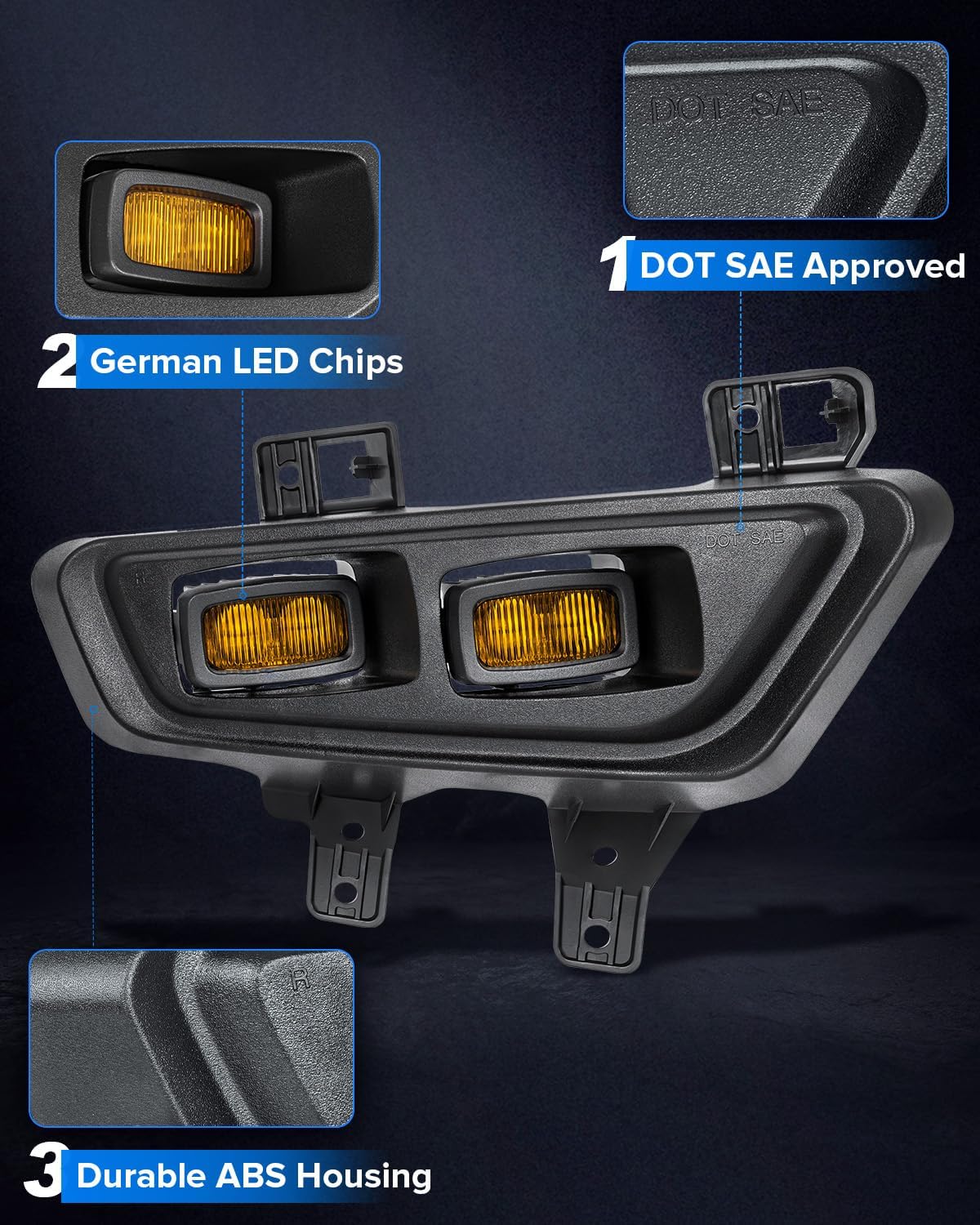 LED Fog Lights for 2021-2025 Ford F150 Raptor | Only Raptor Model C2|2021-2025 F150 Raptor |Yellow Light