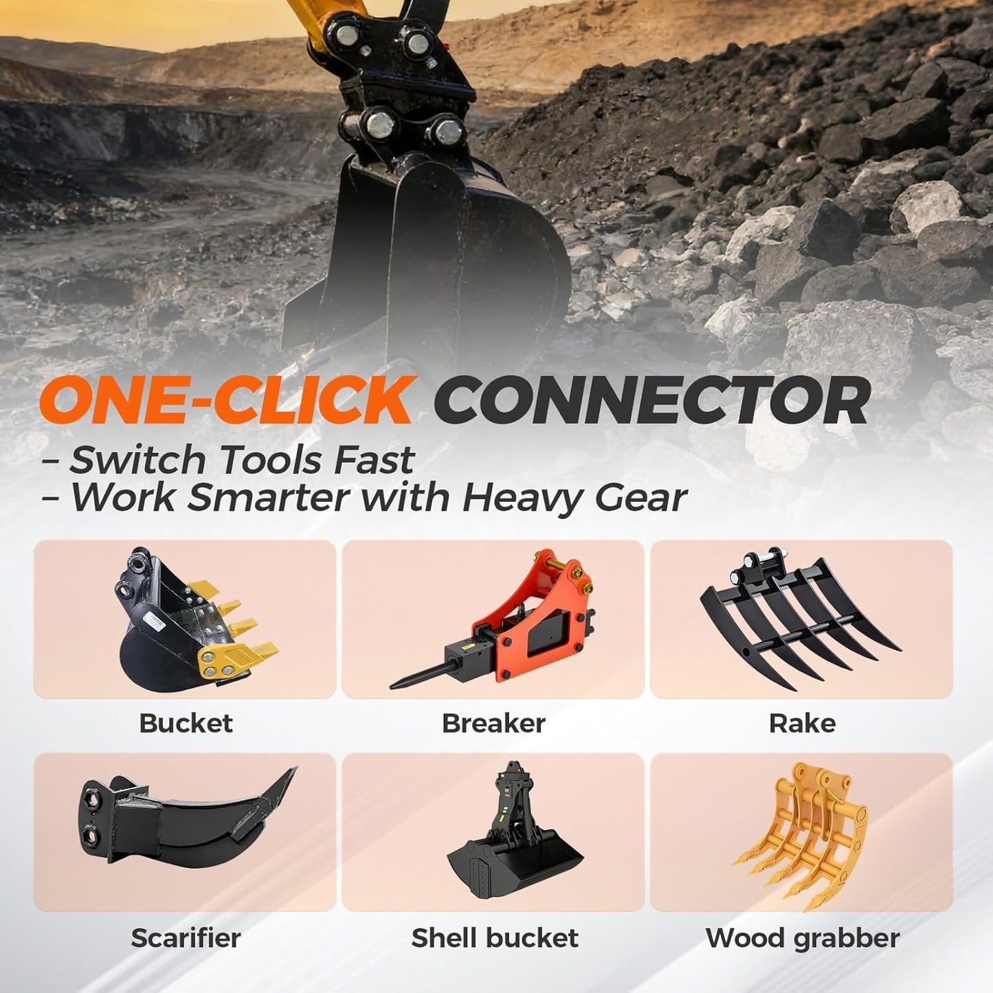 25mm Pin Quick Change Hitch for 0.8-1.8 Ton Mini Excavator, Mechanical Quick Coupler for Buckets Rippers Augers Attachments, High-Strength Alloy Steel Adapter, Time-Saving Tool