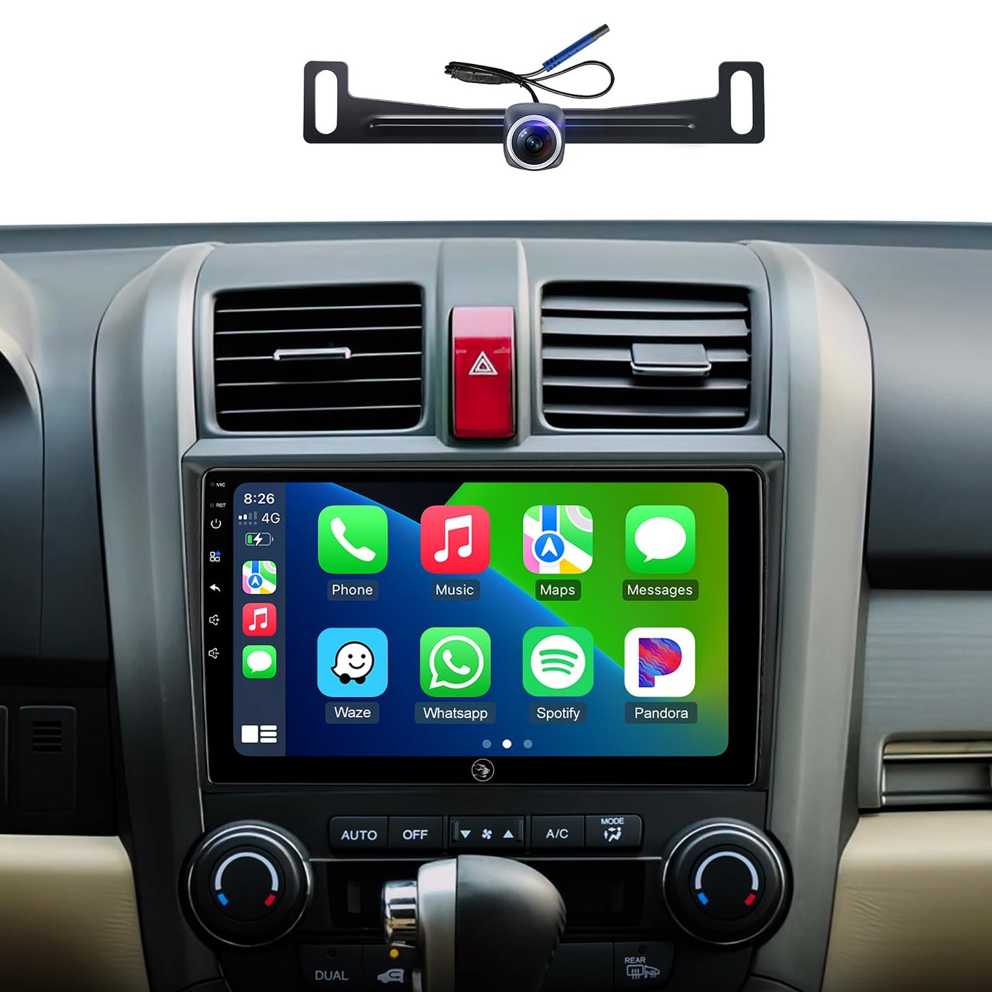 Car Radio Stereo for Honda CRV 2006-2011, Wireless CarPlay Android Auto 9 Inch Linux Touch Screen GPS Navigation Head Unit WiFi Bluetooth FM/AM