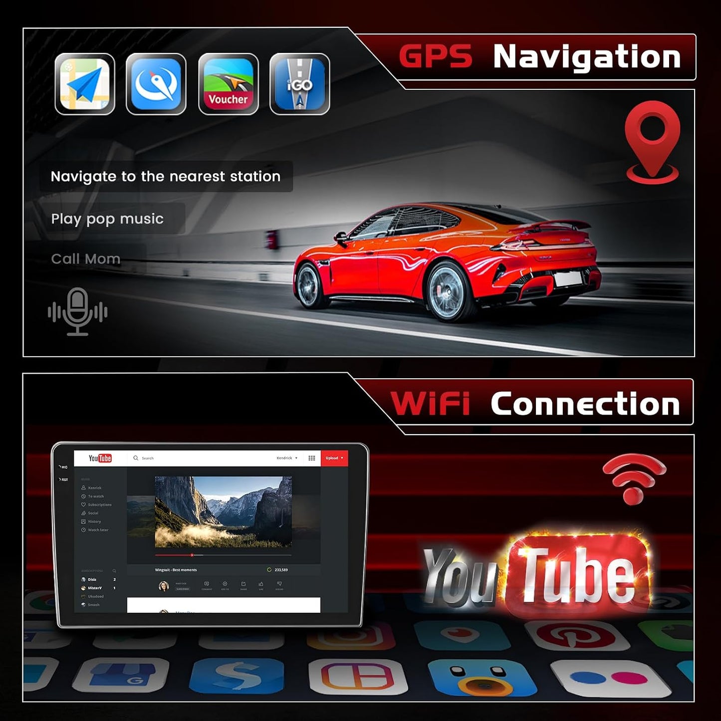 4+128GB Android 15 Car Radio for Nissan Versa Sedan 2015-2019 Wireless Carplay Android Auto, 10.1" 1280 * 720P in-Cell Touch Screen Car Stereo WiFi Bluetooth GPS FM/RDS EQ Backup Camera MIC 4+128GB in-cell Screen