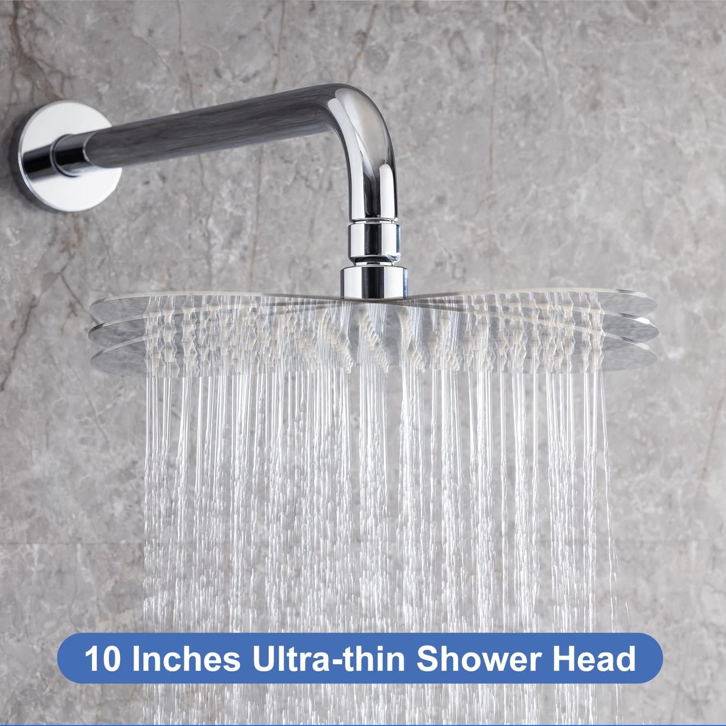 RUGUS Shower Faucet SetBathroom Rainfall Wall Mounted Shower System with Stainless Steel Metal 10 Inch Round Rain Showerhead,Shower Trim Kit with