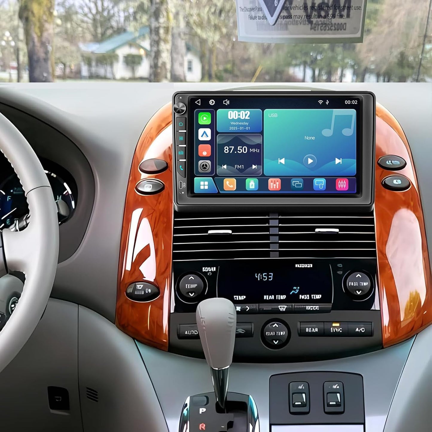 9 inch Touchscreen Car Radio Stereo with Wireless Carplay Android Auto Navi Volume Knob for Toyota Sienna 2004 2005 2006 2007 2008 2009 2010
