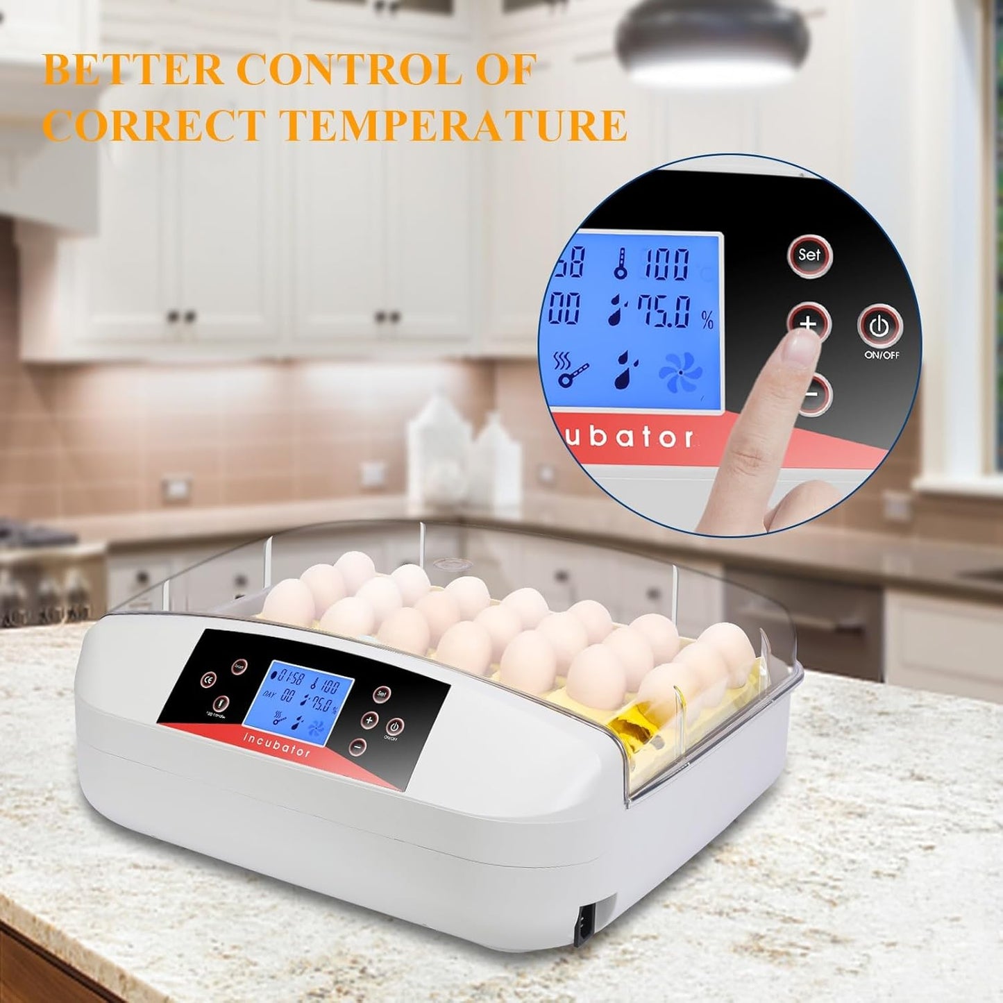 wyness 56 Egg Incubator with Automatic Egg Turning, LED Egg Candler and Automatic Temperature Control, Incubators for Hatching Eggs with  Display for