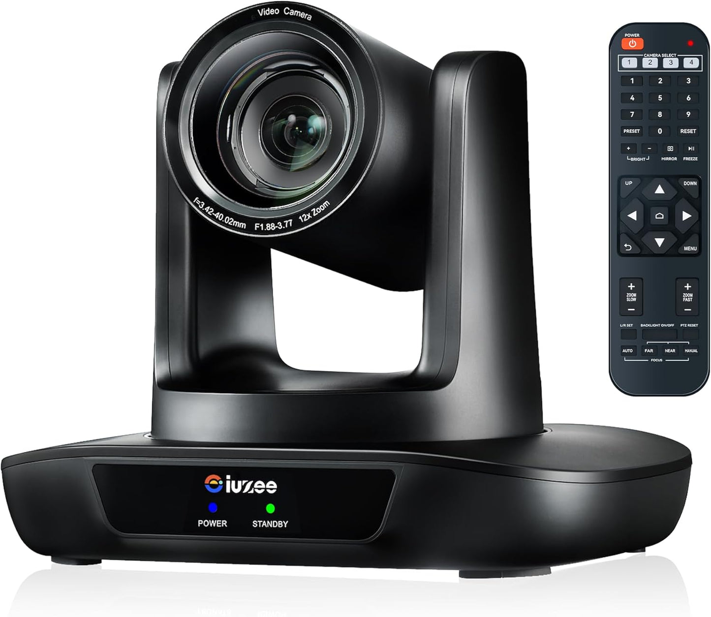 iuZee 4K PTZ Conference Room Camera USB3.0/HDMI Live Streaming Camera 12X Optical Zoom Wide Angle for Video Conferencing Church Streaming Education