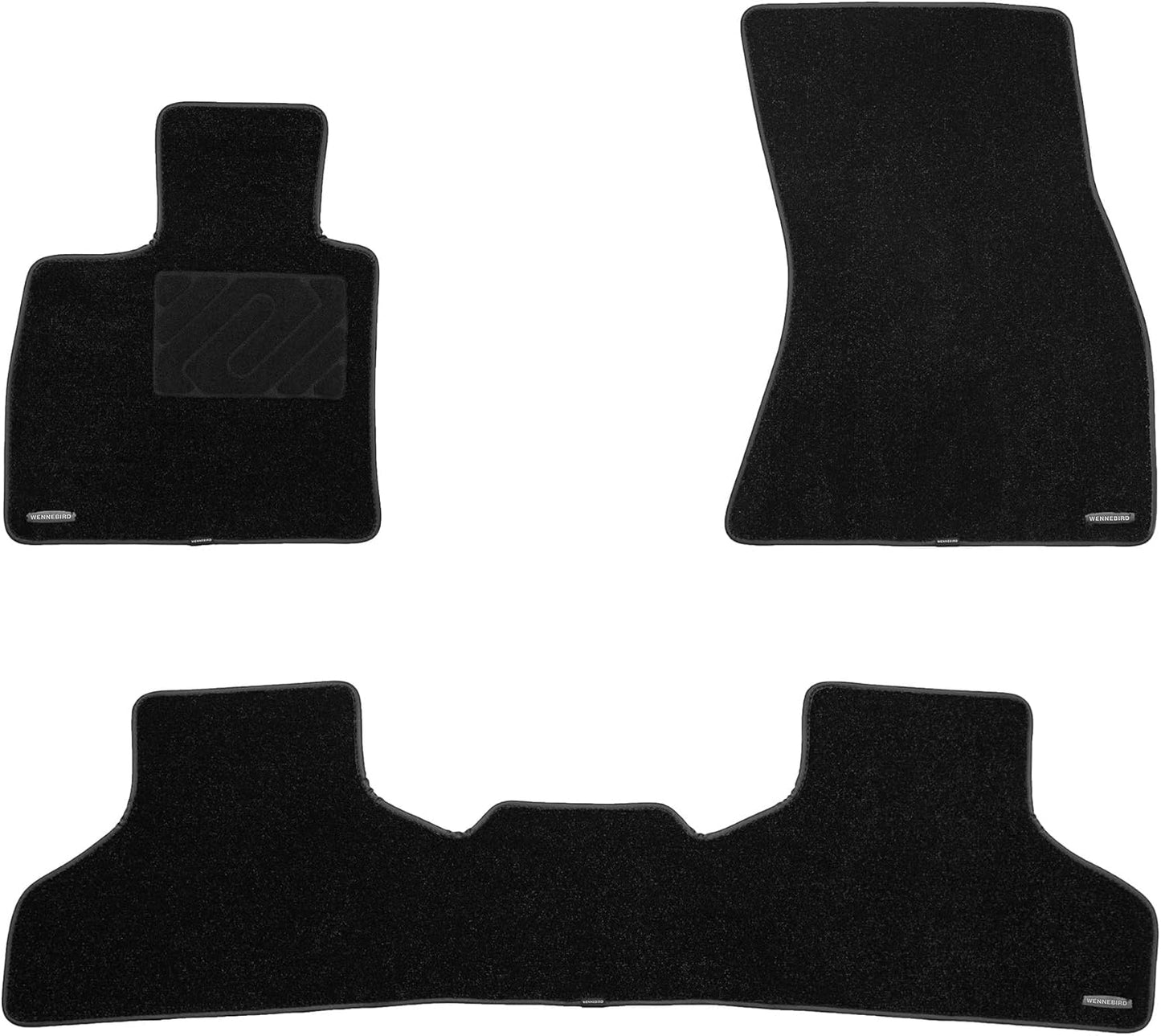 WENNEBIRD Superior Carpet Floor Mats for 2014-2018 BMW X5 (F15), 0.6-Inch Ultra-Thick, Noise-Reducing, All-Weather Waterproof Anti-Slip – 3-Pc Set 2014-2018 X5 3-Pc Set