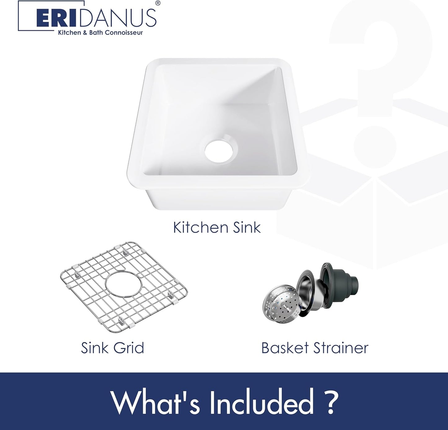 Dual Mount Kitchen Sink, Eridanus 24" x 18.5" Dual Mount Sink 18 Inch Wet Bar Sink, Prep Sink