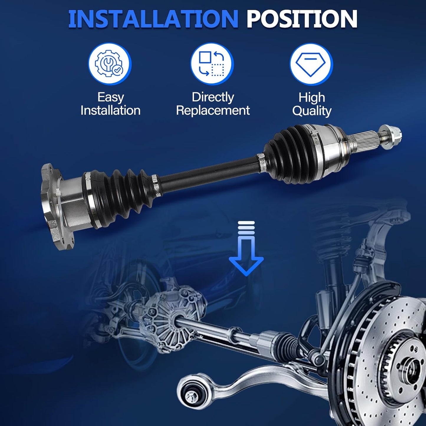 Maxfavor FWD CV Axle for 2007 2008 2009 2010 2011 2012 2013 2014 2015 2016 2017 Jeep Patriot, Latitude North Sport 2.0L 2.4L L4, Only fit Front-Wheel Drive Manual Trans, CV Axle Shaft Front Left Right