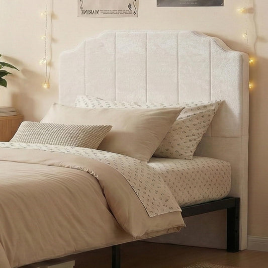 Twin Headboard Only - Beige Velvet Upholstered Headboard for College Dorm, No Assembly Required, Pure Sponge Design, Comfort Head Board, Place Between Bed & Wall,45" H Beige Twin (45"H)