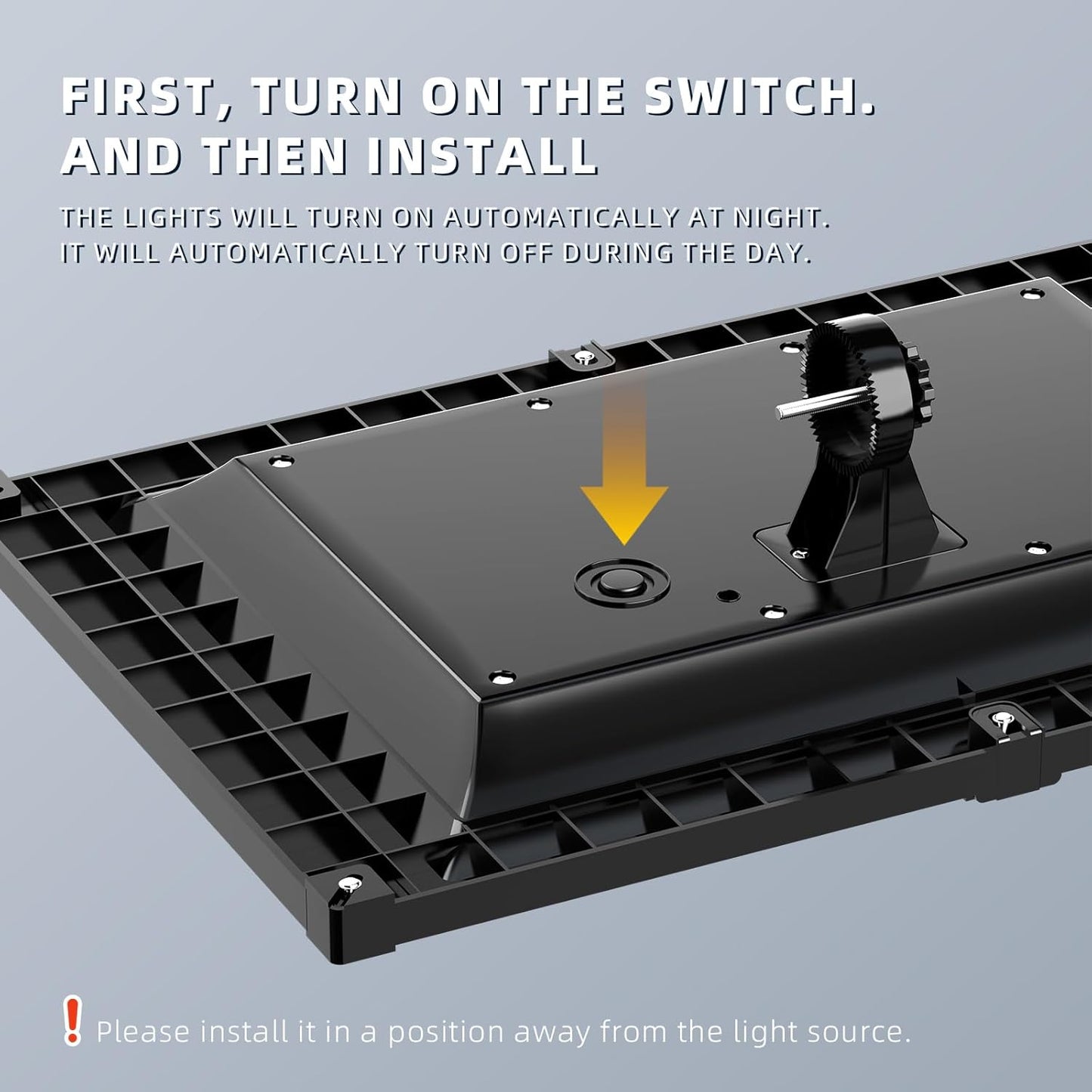 Outdoor Solar Sign Light, 5090 Lumens, 12000 mAh, IP65 Waterproof, Solar Powered Commercial Light, for Real Estate Signage, Garden Fence Lighting, Hypermarket Door Number Lighting (Black)