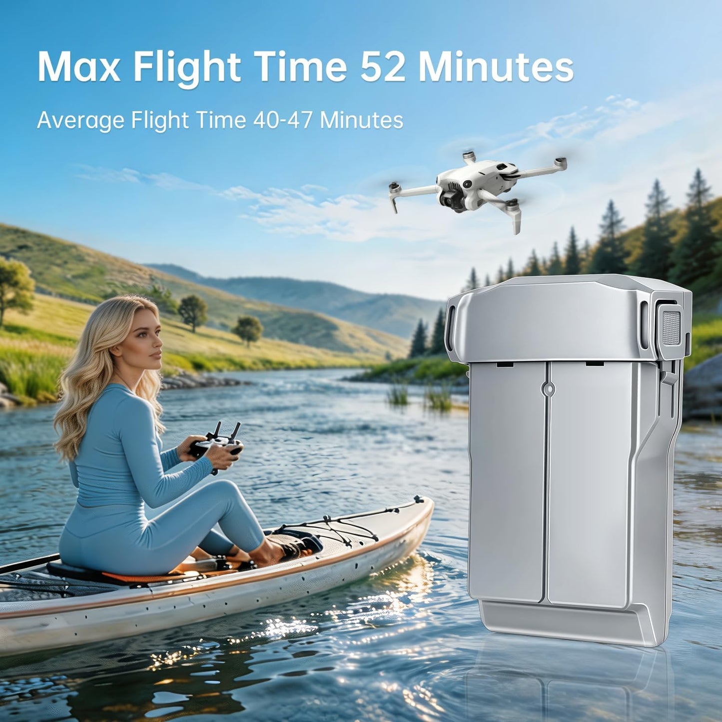 5000mAh Mini 5 Pro/4 Pro/3 Battery,(1 Pack) 52 Mins Max Flight Time Replacement Intelligent Flight Battery,Compatible with DJI Mini 5 Pro Drone