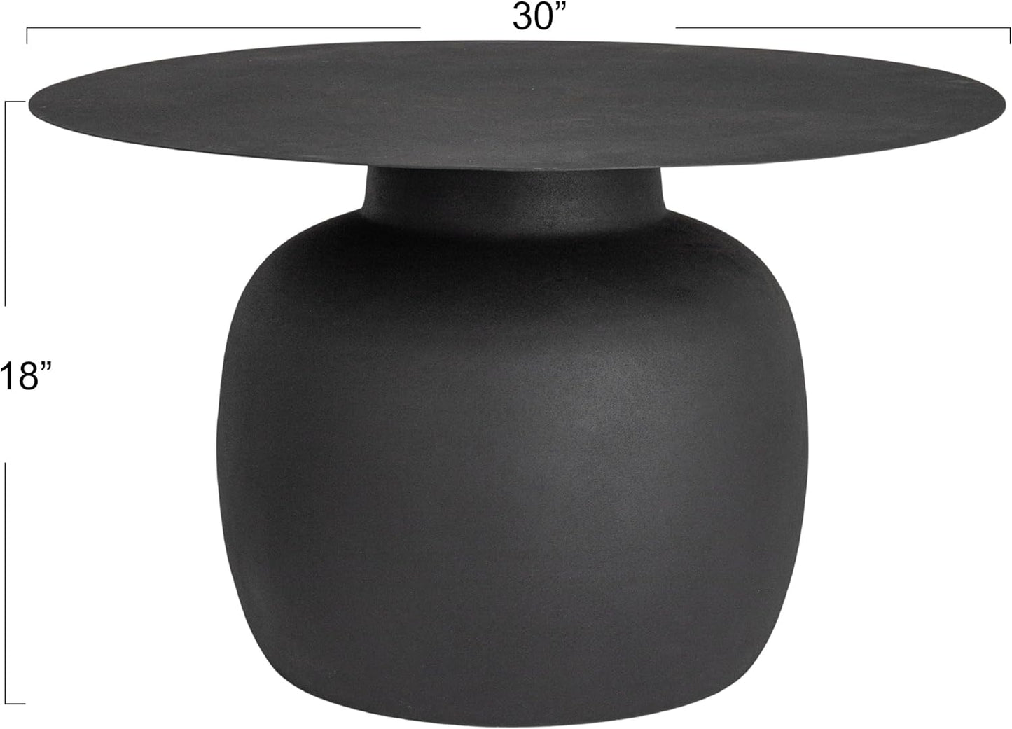 Creative Co-Op Chic Metal Round Coffee Table, Black