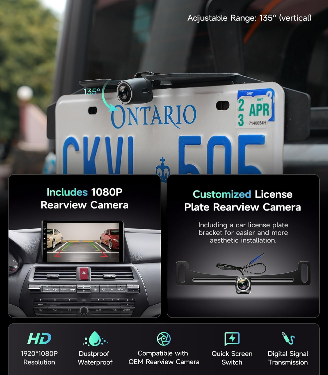 Car Radio Stereo for Honda Accord 2008 2009 2010 2011 2012 2013 10.2 Inch IPS HD Touch Screen Wireless CarPlay Android Auto, WiFi FM/SWC Bluetooth 1080P Backup Camera