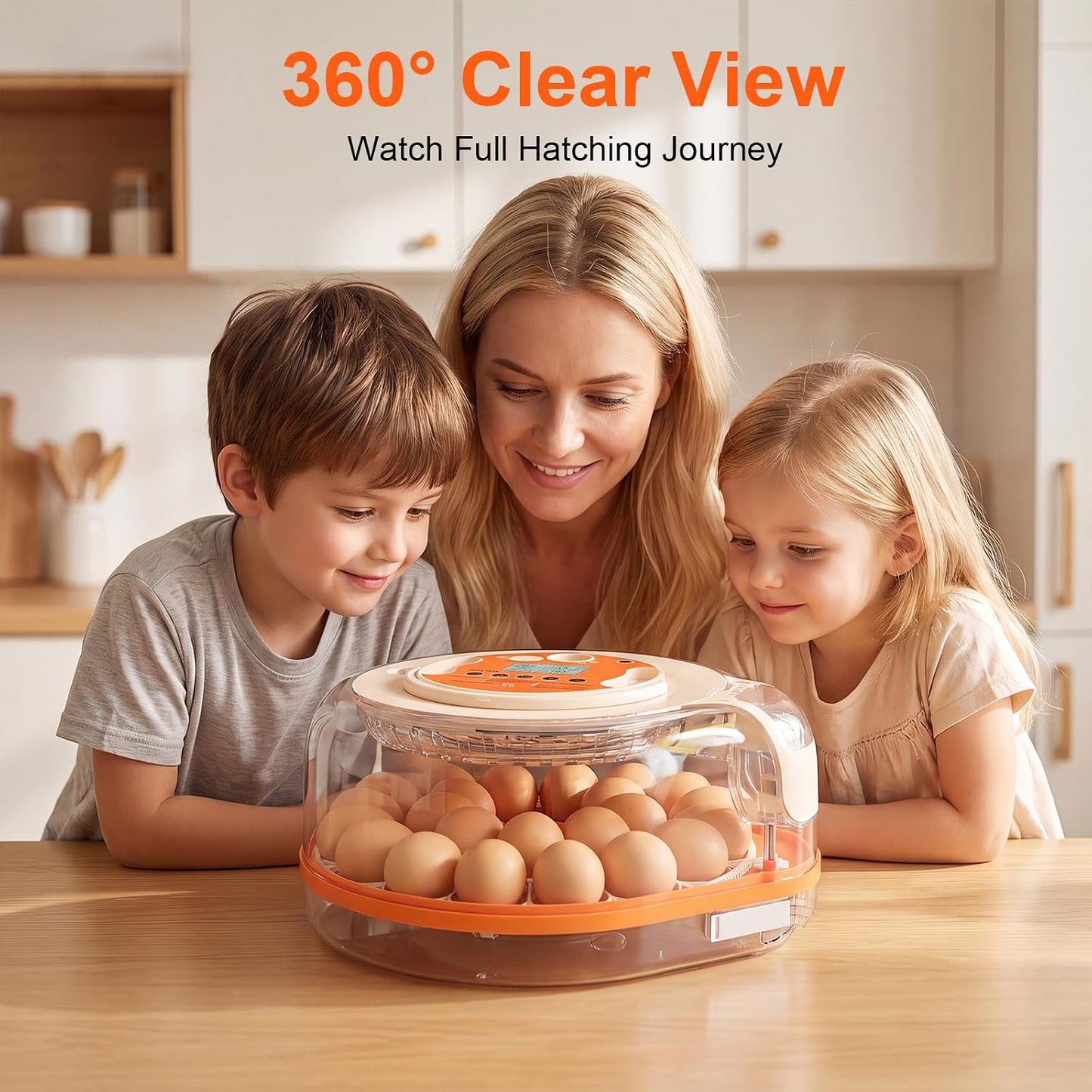 Voice Control Egg Incubator for Hatching 26 Eggs, All-in-One Design | Precise Temp & Humidity Control, 5 Auto Egg Turning Intervals, Egg Candler, Two-Size Egg Trays for Quail, Duck & Goose Eggs