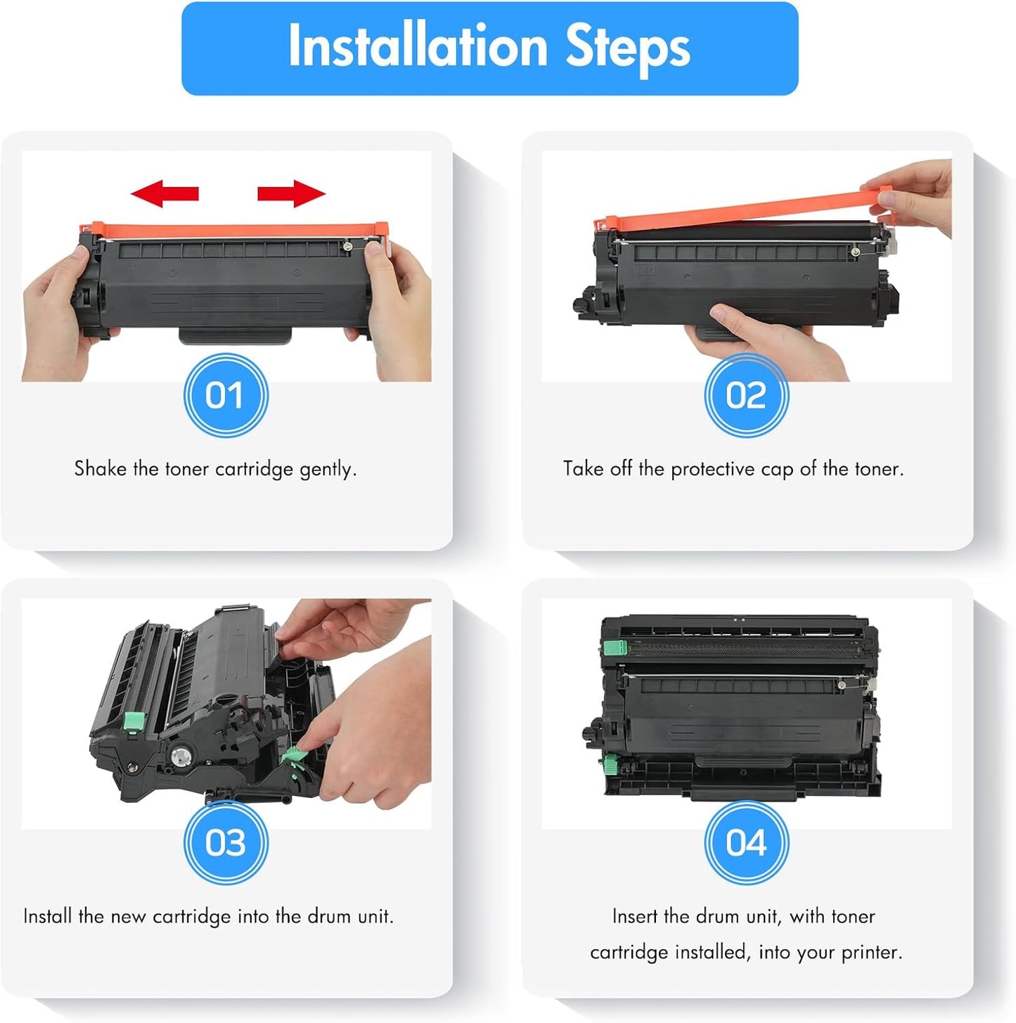 TN830XL TN830 Toner Cartridges DR830 Drum Unit Compatible for Brother TN 830XL 830 DR 830 DR-830 Drum Unit for HL-L2460DW DCP-L2640DW MFC-L2820DW HL-L2405W HL-L2480DW HL-L2400D Printer(3 Pack)