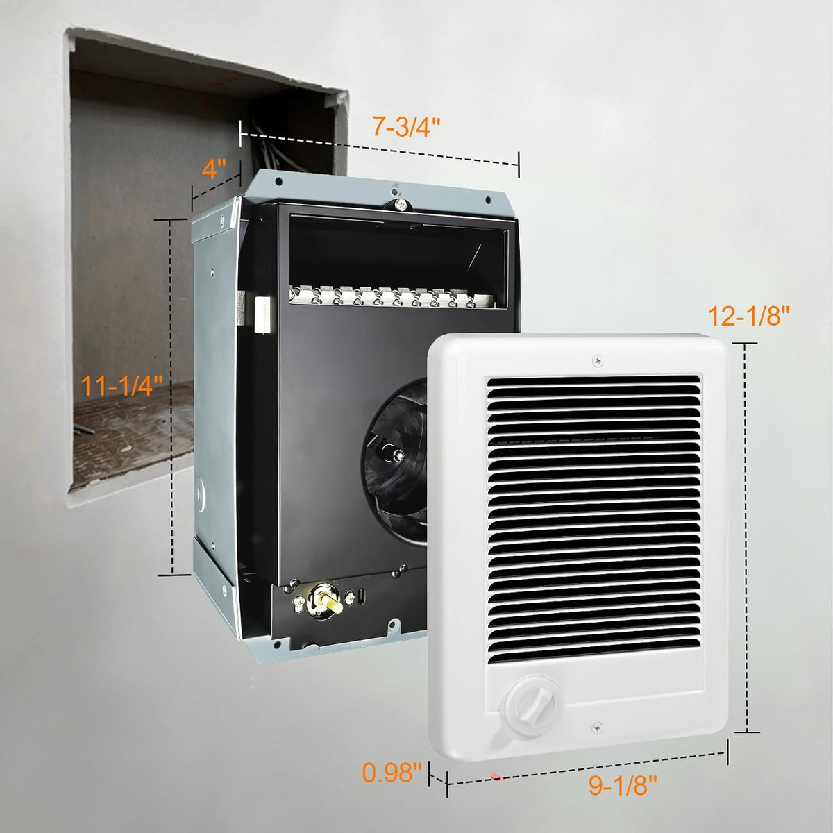 CSC151TW Electric Wall Heater Complete Unit with Thermostat (Part: 67509)