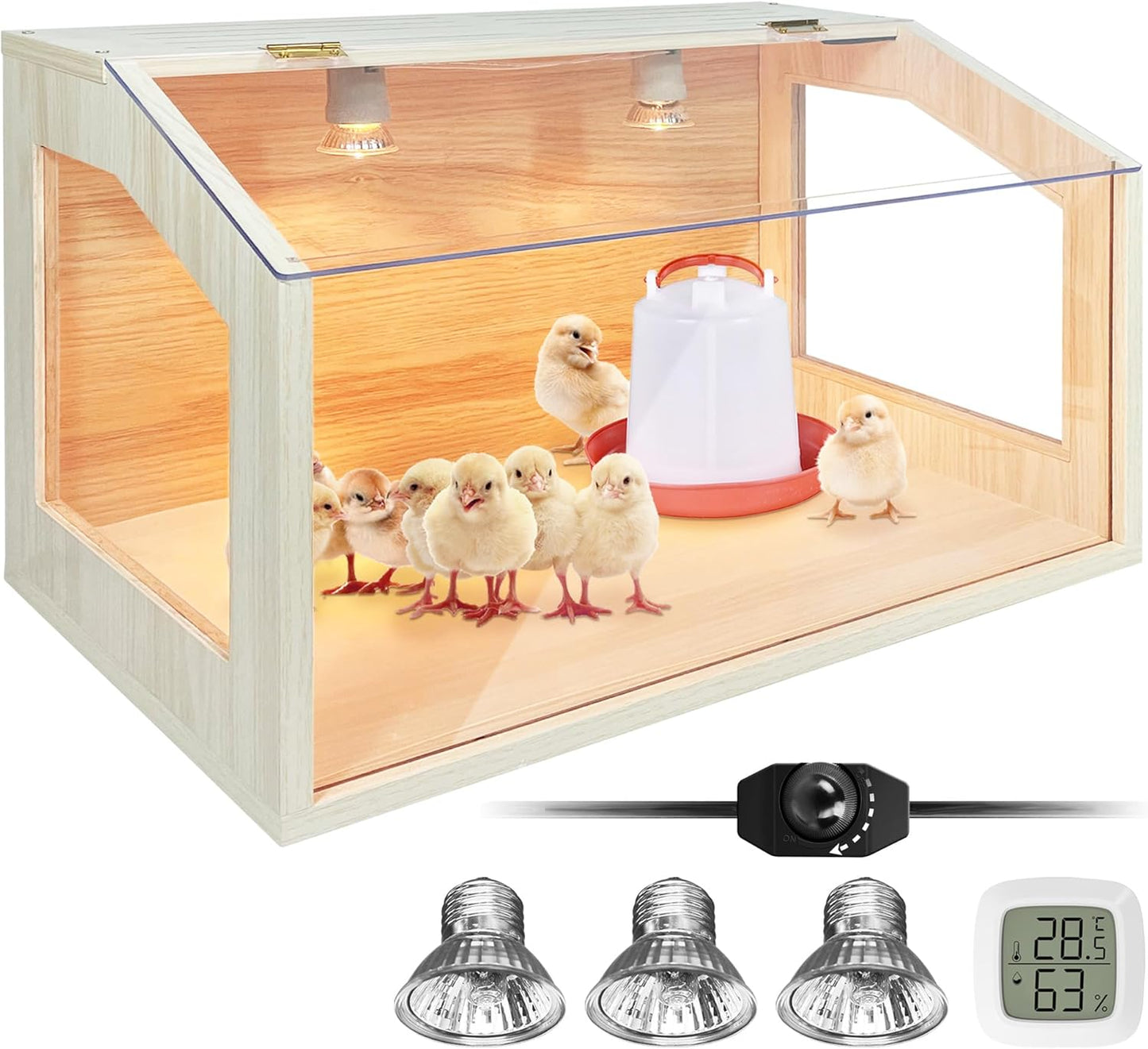 Intelligent Brooder Box 20 Chicks with 2 Heat Lamps, Brooder Box for Small Animals,Chick/Duck/Quail/Hamster/Lizard